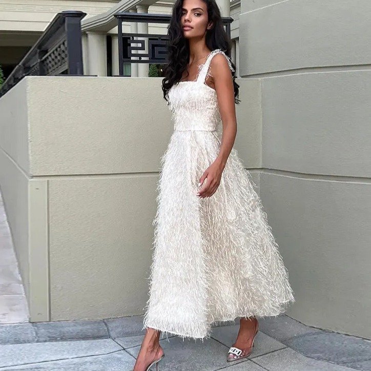 Women's Sleeveless Tassel Dress - Image 9