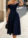 Evening Gown Strapless Off-shoulder High-end Elegance For Banquets